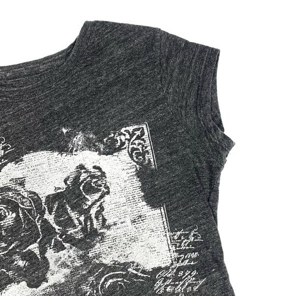 Gray Short Sleeve Fitted Graphic Tee - Picture 8 of 13